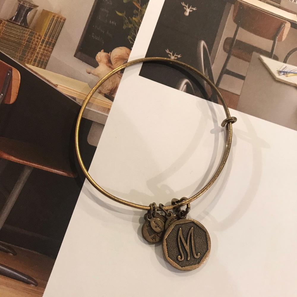 Alex & Ani Bronze “M” Bangle Bracelet